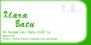 klara batu business card